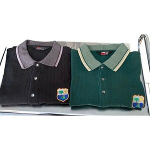 2 - Canada Sportswear Co. Polo Shirts Size M Black & Green Contrast Collars